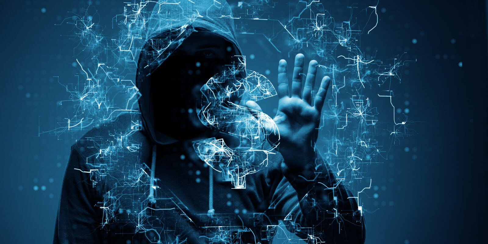 hacker stealing dollars illustration