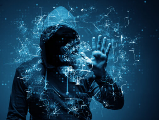 hacker stealing dollars illustration